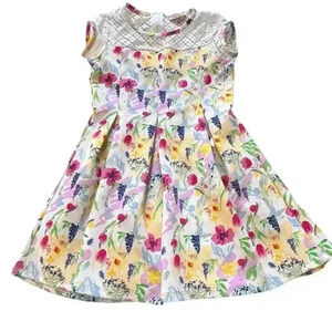 Juicy couture girls size 8/10 floral & lace short sleeve fit n flare dress.